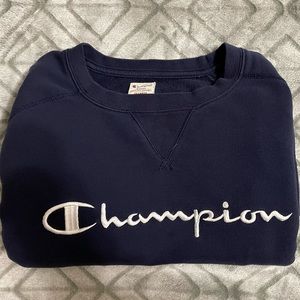 Mens navy champion crew neck sweater